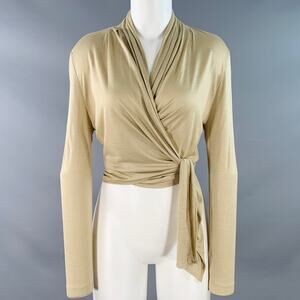 MAX MARA Size S Beige Rayon Silk Wrap Cardigan